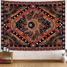 1pc Hippie Sun And Moon Tapestry Bohemian Celestial Tapestry Aesthetic Tapestries Wall Tapestry For Bedroom Medieval Tapestry For Bedroom And Living Room Decor Sun And Moon, Can Be Used As Sofa Cover, Wall Hanging, Photo Backdrop, Indoor Tablecloth And Outdoor Picnic Blanket Home Decor Room Decoration Stuff Bedroom Decor Flag - Multicolor - View 4