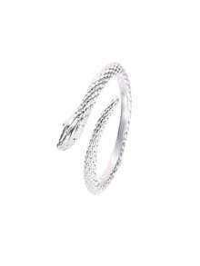 925 纯银低致敏性精致蛇形动物戒指耳环女士个性化指尖配饰尾环适合所有场合礼物抗氧化 3 克盒装 - 銀色 - 查看 11