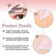 4件套/2件套/1件套不锈钢弯头眉刀眉剪带梳子，适合任何肤质的美容工具，男女通用，可用于脱毛、化妆、家居装饰、梳妆台、旅行、卧室等场合。产品用途广泛，包括化妆配件、眉刀、圣诞礼物等。