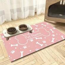 1 件粉色背景狗骨头印花宠物餐垫、速干宠物喂食垫、易清洁宠物碗垫、狗笼垫、猫笼垫、宠物笼垫，适合 4 个季节 - 彩色 - 查看 11