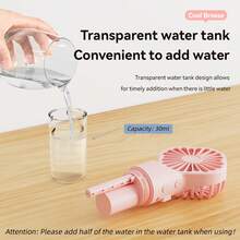 Portable Handheld Misting Fan,Rechargeable Battery Operated,Water Fan,Mist Fans,Foldable,4 Speeds,Mini Personal Cooling Fans For Outdoor,Travel, Makeup, Home, Office, Camping - New 2 - View 5