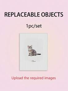 1幅定制微型水彩宠物肖像海报，狗狗肖像照片，宠物绘画，微型绘画，微缩艺术 - 彩色 - 查看 6