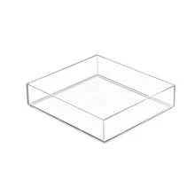 Organizador de cajones de material acrílico, caja de almacenamiento transparente, caja de almacenamiento de escritorio, caja de almacenamiento de cosméticos, caja de almacenamiento de juguetes y manualidades, adecuada para tocador, baño, gabinete de cocina y cajones