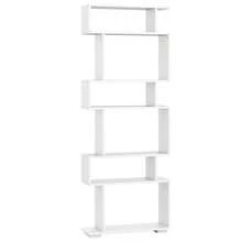 Lifezeal 6-Tier Storage Bookshelf S-Shaped Geometric Bookcase With Anti-Toppling Kits