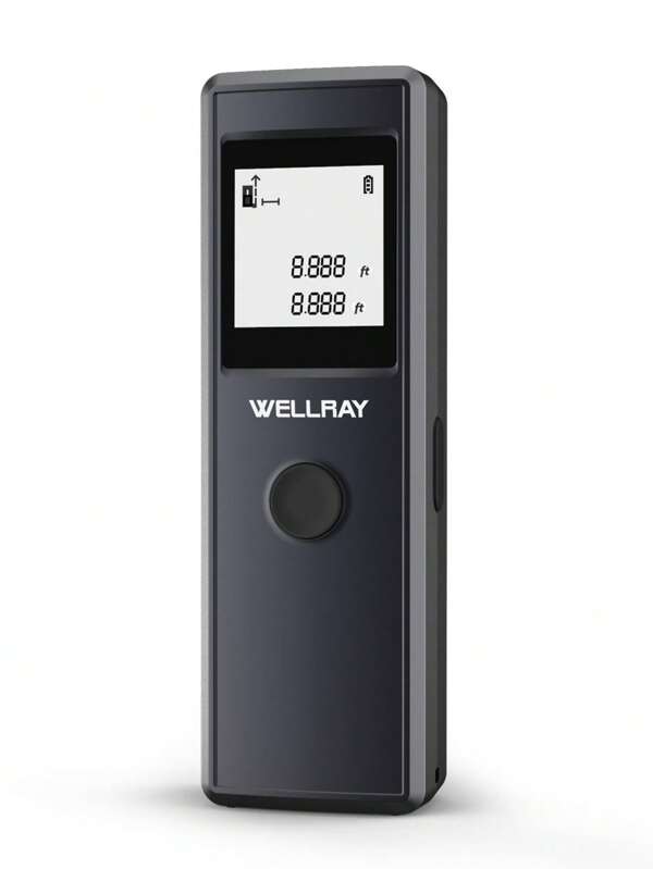 WELLRAY Lasermesstool Fuß/Zoll/Fuß-Zoll Einheiten 50m Messung Digitales tragbares Laser Entfernungsmessgerät für Heimrenovierung, inklusive 2 AAA Batterien, Lasermessband für Innenraumgestaltung und Möbelinstallation