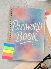 1pc Simple Password Book,A5 Size Minimalist 52 Sheets Advanced Address Password Manager With Website Password Quick Access Username,Password Storage Perfect For Home Office Internet Computer Logins, School Supplies,Back To School - Multicolor - View 4