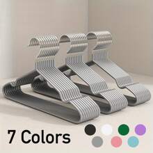 100/60/20/10/1 Pc Commercial Metal Hangers - Heavy Duty Non-Slip Rubber Coated Garment Hangers, Ultra Strong Rustproof Closet Organizers For Hotel/Retail/Home Use - Luxury Space Saving Hangers For Coats/Dresses/Pants,Wardrobe Organiser(Bulk Set)