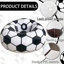 1 Stück aufblasbares faltbares Kugel Sofa, Fußball-Thema aufblasbares Sofa, Innen- und Außenbereich Camping Lässig Sitzsack, Fotografie Requisite, zufälliger Stil, Reisesofa, Campingstuhl, Geschenk - Schwarz und Weiss - Übersicht 6