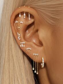 1Pc 925 Sterling Silver Cartilage Helix Piercing Earring For Women Hypoallergenic Flat Back Stud Earring Perfect For Daily Wear/Party/Gift Bridal Jewelry Fine Jewelry