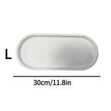 1pc Silicone Storage Tray, Oval Vanity Tray, Sink Sponge Soap Dispenser Holder, Perfume & Cosmetics Storage Box, Makeup Ring Holder Tray, Home Goods, Bathroom Accessories, Home Decor, Home Furnishings