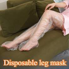 10 peças de ferramentas para cuidados com os pés, capas transparentes hidratantes para os pés, portáteis e fáceis de usar com design de punho elástico, capas de meias hidratantes para pernas e pés SPA, conjunto bege claro para cuidados com as pernas, adequado para uso diário em casa ou em viagens