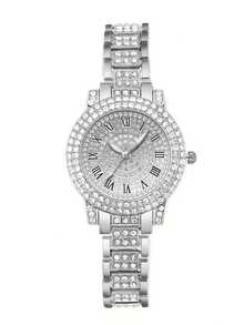 2pcs/Set Quartz Watch Set For Men Women Elegant Fashion Watch, Couple Watch With Soft Stainless Steel Strap, Suitable For Daily Wear And Valentine's Day Gift