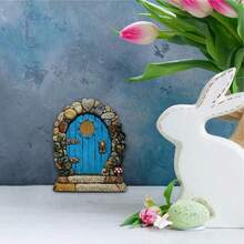 1 Pieza Miniatura Puerta de Cuento de Hadas de Madera, Decoración de Árbol de Madera para Patio y Jardín, Artesanía Decorativa de Madera Creativa y Adorable, Decoración de Escena, Decoración de Fiestas Temáticas, Decoración Navideña, Decoración del Hogar, Decoración de Oficina. - Multicolor - Ver 3