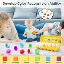 Izengate 12pcs Egg Matching Toy, Color & Shape Identification Sorting Puzzle, Educational Early Learning Sensory Toy, Suitable For Toddlers 18+ Months, Children's Christmas & New Year Gift - Multicolor - View 4
