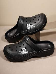 男士时尚百搭舒适透气镂空拖鞋，一脚蹬休闲沙滩人字拖 - 印花款 - 查看 33