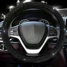 Wheel Cover For Women Men Bling Bling Crystal Diamond Sparkling Car SUV Wheel Protector Universal Fit 15 Inch (Black With Black Diamond, Standard Size(14" 1/2-15" 1/4)) - Đen với Kim cương đen - Xem 2
