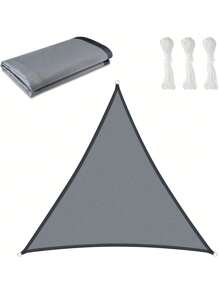 Vela de sombra triangular, toldo de sombra para exteriores de color blanco lechoso, transpirable, bloquea el 95% de los rayos UV y resistente al agua, para patio, balcones, jardín, fiestas y actividades al aire libre