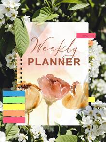 BUBU Agenda accademica giornaliera e settimanale A5, + adesivi per indice, quaderno di pianificazione giornaliera minimalista senza data con layout a slot orari, gestione delle attività, registri del benessere, equilibrio tra lavoro e vita, back to school, forniture per ufficio e scuola