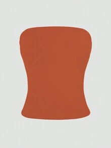 XLLAIS 性感无肩带基础款背心，时尚纯色弹力修身抹胸上衣，适合女性四季穿着