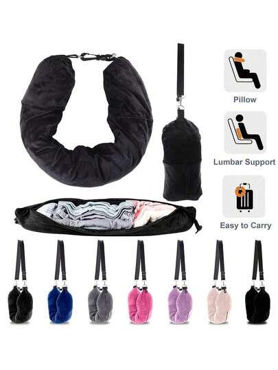 Inflatable Travel Pillow, Soft Plush Filled, Multifunctional U-Shaped Neck Pillow For Plane, Train, Car, Tourism & Business, Outdoor Camping, Nap, Washable Comfort Head Cushion Bag For School School Accessories School Stuff