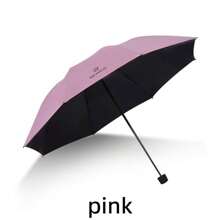 1pc Uv Folding Umbrella, 8-Bone Sun Umbrella, Sun Protection And Shading Umbrella, Sun Umbrella, Solid Color Business Three-Fold Umbrella, Black Rubber UV-Resistant Umbrella, Waterproof Umbrella, Travel Umbrella, Elegant Design, High Water Repellent Umbrella, Suitable For Rainy Days, Gift Umbrella
