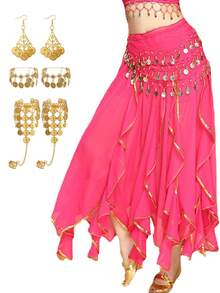 Bộ 5 phụ kiện múa bụng, gồm dây đeo eo múa bụng, dây đeo eo gợi cảm cho múa jazz, và vòng chân (nhiều màu sắc để lựa chọn). - Nhiều màu - Xem 17