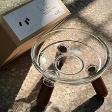 1 Pc Detachable Elevated Pet Bowl, Scientific Height Design For Spine Care, Stable Base To Prevent Tipping, For Indoor Cats And Dogs, Dishwasher Friendly