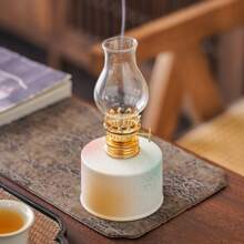1pc Handmade Ceramic Oil Lamp, Suitable For Outdoor Camping Lighting Decor (Lamp Oil Not Included), Lighting Up Space And Creating A Romantic Atmosphere, Best Gift, Home Decor