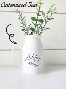 个性化新订婚花瓶，订婚花瓶，定制婚礼日期和首字母花瓶，情侣订婚礼物，新娘礼物，毕业季圣诞节亲朋好友礼物 - 白色 - 查看 1