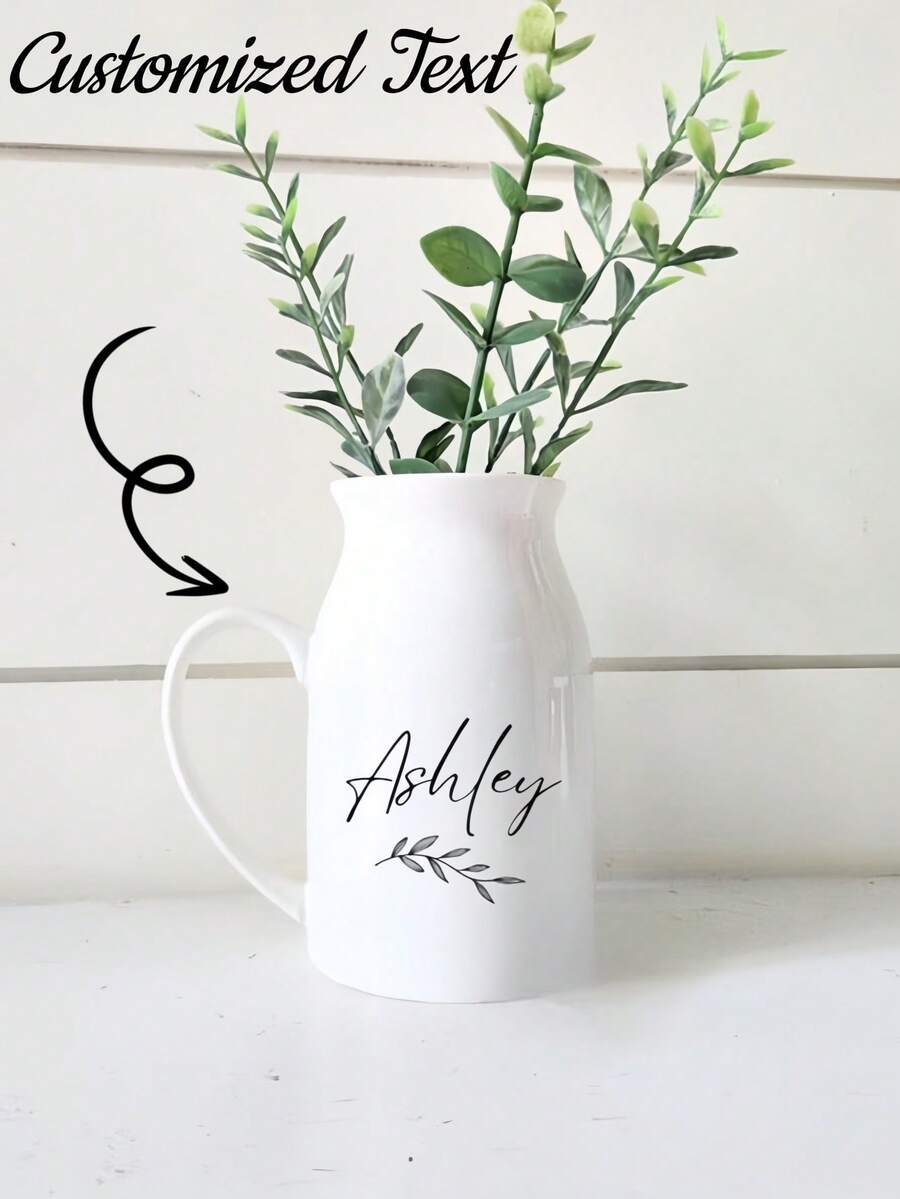 个性化新订婚花瓶，订婚花瓶，定制婚礼日期和首字母花瓶，情侣订婚礼物，新娘礼物，毕业季圣诞节亲朋好友礼物 - 白色 - 查看 1