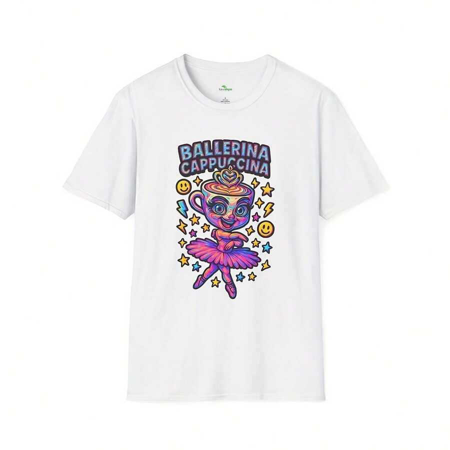Ballerina Cappuccina Graphic , Ballet Lover Gift, Dance Shirt, Dancer Top, Ballet Tea Present, Cute DancewearPm 220G Cotton T-Shirt For And Wo – Heavyweight Yet Soft, Designed For Everyday Wear, Work, Street Style, Or Lounging At Home – Combines Minimalist, Retro, And Urban Fashion – Perfect Gift For Birthdays, Days, , Family, Or Yours Tops For Wo Vintage Clothes Wo Clothes Wo Vintage Wo Tops Mujer Cute Tops Wo Cotton Wo Clog Halloween Camisas Summer Clothes Wo Casual Punk Western Tops Wo Fourth Of July Outfit Kpop Cowboy Outfits For Wo Ry Ropa 100% Cotton Y2k Ing Cute Gothic Wo Clothes Black And White Top Vintage Tops Cloth For Wo White Goth Inawly Retro Clothes For Wo Korean Fashion Wo Camisas Para Mujer - White - View 1