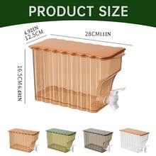 1 件大容量带开关水龙头冷冻饮料分配器 - 耐用塑料柠檬水、果汁和冷饮冰箱 - 便携式户外野餐、派对和烧烤冰箱，适合春季郊游、节日聚会、家庭聚会冷却配件 | 透明设计 | 盖分配器，冰箱饮料分配器