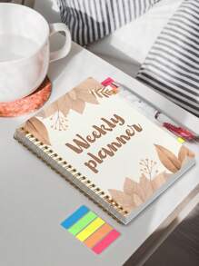 BUBU A5 Academic Daily Weekly Planner, + Index Stickers, Undated Minimalist Daily Planner Notebook With Time Slot Layout, Task Management, Wellness Logs, Balanced Work & Life, Back To School, Office School Supplies