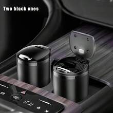 Cốc gạt tàn thuốc lá trên ô tô có nắp, lớp lót kim loại bên trong có thể tháo rời di động, giá đỡ gạt tàn thuốc lá trên ô tô, phụ kiện nội thất ô tô - Nhiều màu - Xem 13