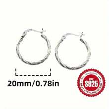 925 Sterling Silver Twist Earrings - Hypoallergenic Elegant Jewelry For Women (Mom, Grandma, Wife)