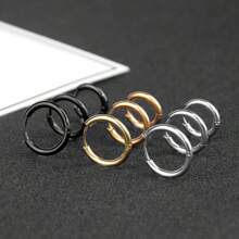 1 pièce/3 pièces Boucles d'oreilles simples et mode en acier de titane pour hommes et femmes, boucles d'oreilles créoles lisses, clips d'oreille