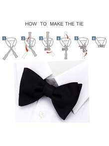 1pc Men's Polyester Solid Bow Tie, Classic Accessory For Wedding, Groom, Business Party Suit