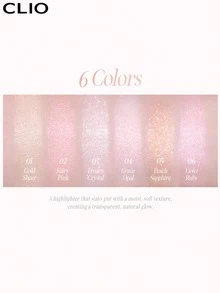 Clio K-Beauty Prism Highlighter，高光面部照明器，珍珠闪光柔滑烘焙粉，闪光持久，粉状荧光笔，日常彩妆，韩国彩妆