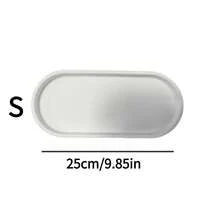 1pc Silicone Storage Tray, Oval Vanity Tray, Sink Sponge Soap Dispenser Holder, Perfume & Cosmetics Storage Box, Makeup Ring Holder Tray, Home Goods, Bathroom Accessories, Home Decor, Home Furnishings