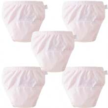 Set de 5 pañales de tela reutilizables para bebé, diseño minimalista y lindo en múltiples colores, adecuado para niños y niñas, pañales de entrenamiento para ir al baño a prueba de fugas, para todas las estaciones