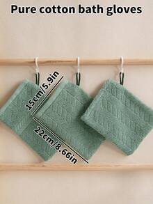 3/8/9件套沐浴手套，柔软洗脸沐浴巾，毛巾布材质，吸水温和，适用于沐浴，浴室毛巾，可重复使用卸妆手套，15*22厘米，多种颜色可选，适合返校使用 - 彩色 - 查看 6