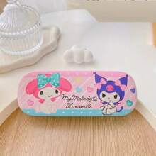 Sanrio 2 pièces Étui à lunettes Hello chat, Chiffon de nettoyage de lunettes Hello chat, Coffret de rangement 2 pièces pour Lunettes modes avec chiffon de nettoyage de lunettes, Etui à lunettes, Monture de lunettes, Etui à lunettes, Accessoires de lunettes unisexes Conception charmante Boîte de rangement de lunettes portable en matériau PU résistant à la pression