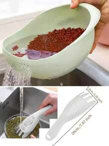 1 pieza Canasta multifuncional para el hogar para lavar arroz y escurrir vegetales, para almacenamiento de frutas y verduras, canasta escurridora multifuncional para viajes, canasta escurridora de cocina para viajes, canasta escurridora de lavandería para viajes, escurridora de arroz, canasta escurridora para restaurantes.