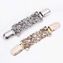 2 件/4 件复古花卉印花开衫领口胸针