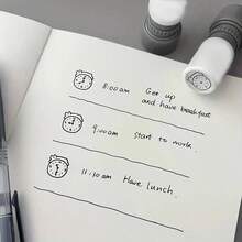 可爱猫咪印章，适用于计划本、日常生活记录、教师鼓励，感光印章，带有趣味表情的装饰性计划本印章