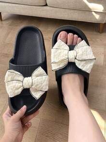 New Summer Fashion Versatile Black Vertical Stripe Single Strap Flip Flops For Men, Thick Soft Comfortable Non-Slip Odor-Resistant EVA Indoor/Outdoor Slippers, Shower Shoes - Black - View 8