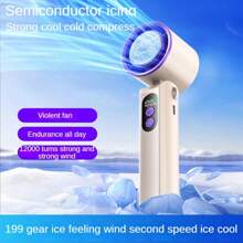 Ventilateur portable à refroidissement par semi-conducteur, avec 199 vitesses réglables, idéal pour le refroidissement extérieur/à la maison/au bureau/à l'école en été