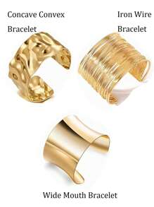 1-3 piezas Brazalete abierto minimalista para mujeres