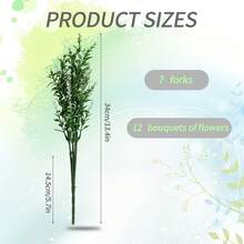 1/6/12PCS Artificial Lavender Flowers - UV Resistant Fake Shrubs For Outdoor Garden, Porch Box & Indoor Home Decor, Realistic Plastic Plants For Patio, Wedding, And Tabletop Decorations