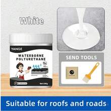 1瓶隐形防水剂，防水绝缘密封胶，透明漏水修补防水胶，超强粘合密封剂隐形防水防漏剂（透明300克） - 白色[屋頂防水] - 查看 4